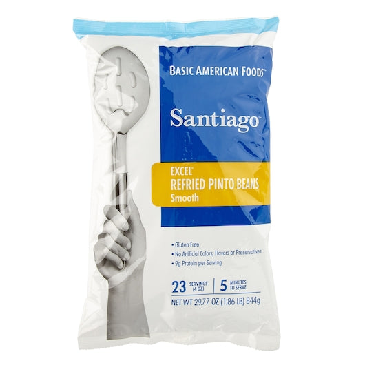 Santiago(R) EXCEL(R) Refried Pinto Beans - Smooth, 138 servings (4 OZ) per case, convenient, 6/29.77
