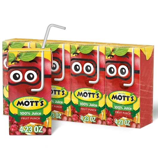Mott's 100% Fruit Punch Juice, 4.23 fl oz boxes, 4 pack 11 count