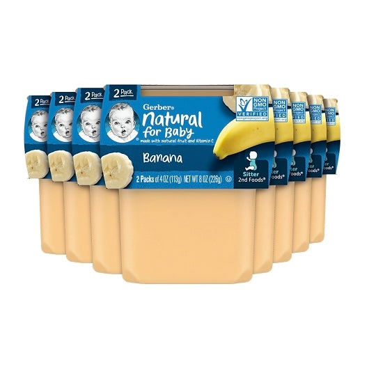 GERBER NATURAL FOR BABY 2nd Foods Banana MultiPack 8(2x4oz)