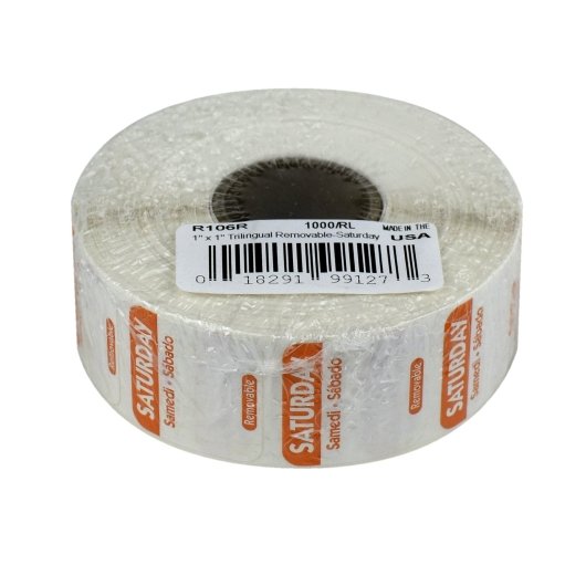 NCCO NATIONAL CHECKING 1 INCH X 1 INCH TRILINGUAL ORANGE SATURDAY REMOVABLE LABEL, 1 - 1000 EA