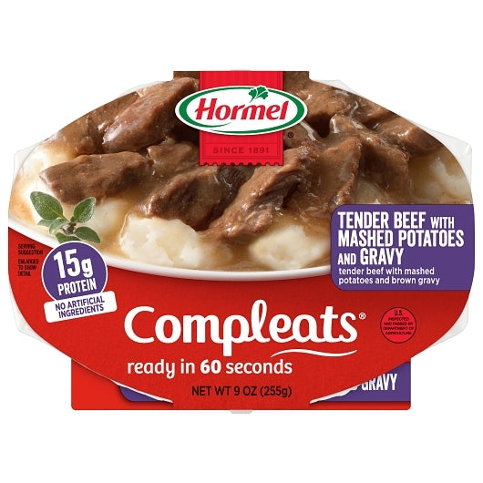 HORMEL BEEF TIPS MASHED POTATOES GRAVY, 6 - 9OZ