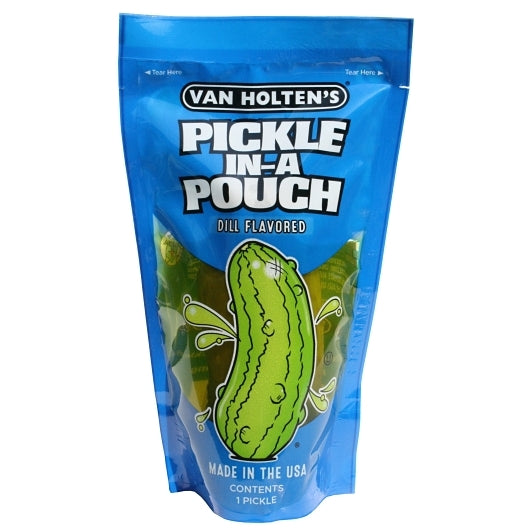 VAN HOLTEN'S DILL JUMBO PICKLE WHOLE SINGLE SERVE POUCH, 12 - 1 EA