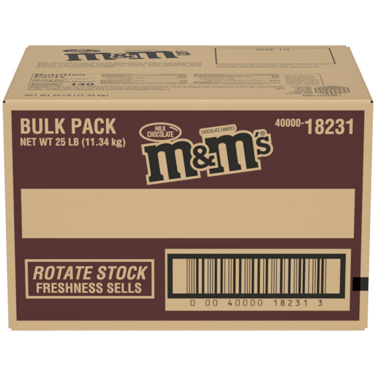 M&M'S MILK CHOCOLATE CANDIES 25 POUND BULK