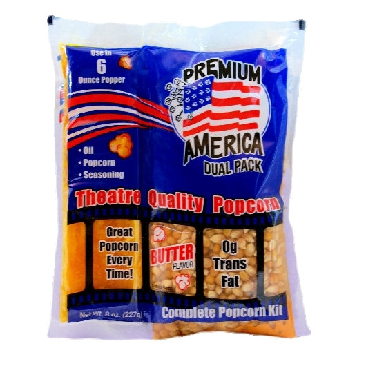 GREAT WESTERN PREMIUM AMERICAN DUAL PACK THEATRE QUALITY POPCORN KIT COCONUT, 36 - 8 OZ