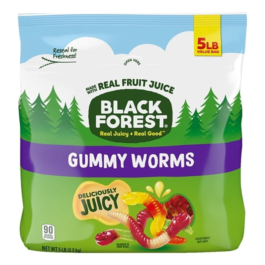 Black Forest Gummy Worms 6/5 Pound Bulk Bag