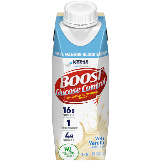 BOOST VANILLA, READY TO DRINK, GLUCOSE CONTROL NUTRITIONAL BEVERAGE, 4 - 6 - 8 FO