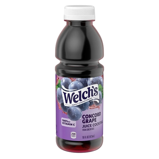 WELCH'S 12/16 FL OZ JUICE COCKTAIL - CONCORD GRAPE