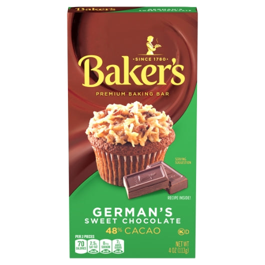 BAKER'S BAKER CHOCOLATE GERMAN, 12 - 4 OZ