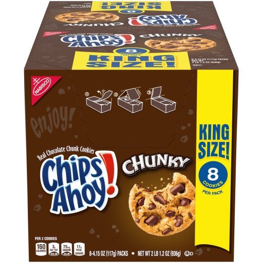 CHIPS AHOY! CHUNKY KING SIZE COOKIES 4.15 OZ 2 x 8