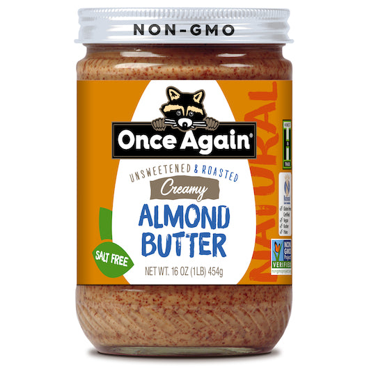 ONCE AGAIN NUT BUTTER SMOOTH ALMOND BUTTER NOSALT, 6 - 16 OZ