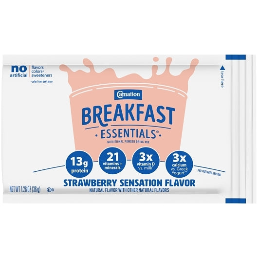 CARNATION NESTLE STRAWBERRY BREAKFAST ESSENTIALS DRINK MIX, 6 - 12.6 OZ