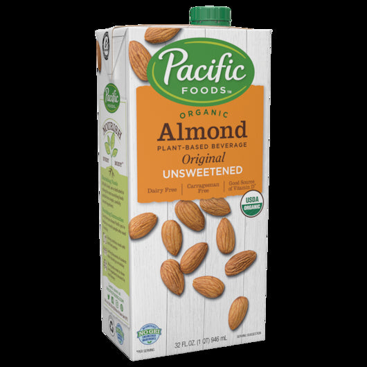 Pacific Foods Organic Unsweetened Almond Original Plant-Based Beverage, 32oz