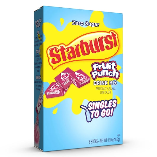 STARBURST FRUIT PUNCH DRINK MIX SINGLES TO GO, 12 - 6 CNT