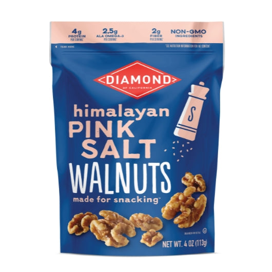 DIAMOND HIMALAYAN PINK SALT SNACK WALNUTS, 8 - 4 OZ