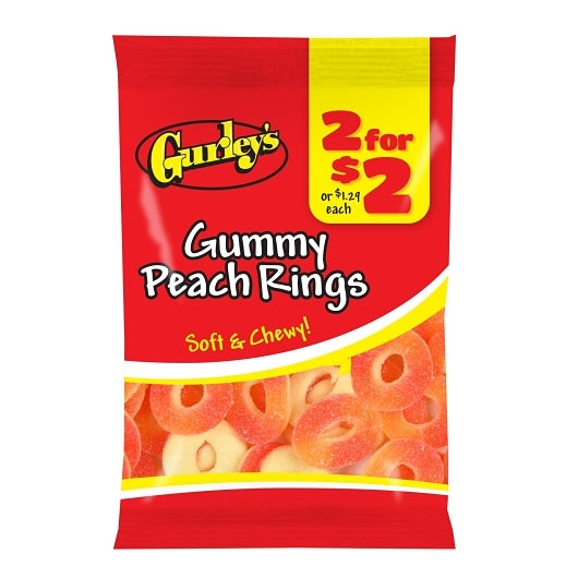 GURLEY'S PEACH RINGS GUMMY CANDY, 1