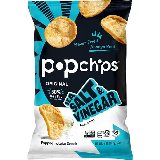 Popchips Potato Chips Salt Salt & Vinegar 5oz12ct
