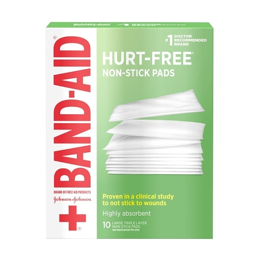 JOHNSON & JOHNSON HURT-FREE NON-STICK HIGH ABSORBENT TRIPLE LAYER PAD LARGE ANTISEPTIC SPRAY, 8 - 3