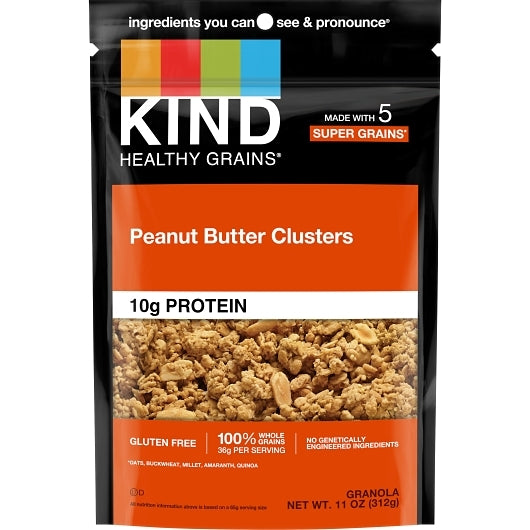 KIND HEALTHY SNACKS GRANOLA PEANUT BUTTER WHOLE GRAIN GRANOLA CLUSTERS, 6 - 11 OZ