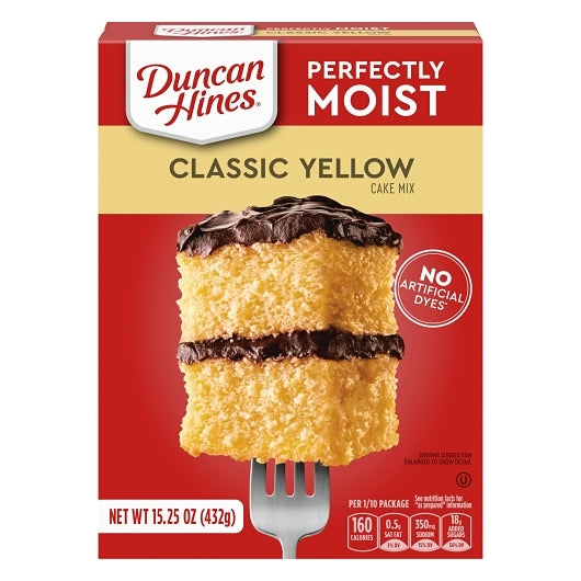 Duncan Hines Signature Perfectly Moist Classic Yellow Cake Mix, 15.25 OZ Box Cake Mix (12 Pack)