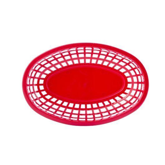CLASSIC OVAL BASKET, HDPE, RED 9.375x6x1.875?