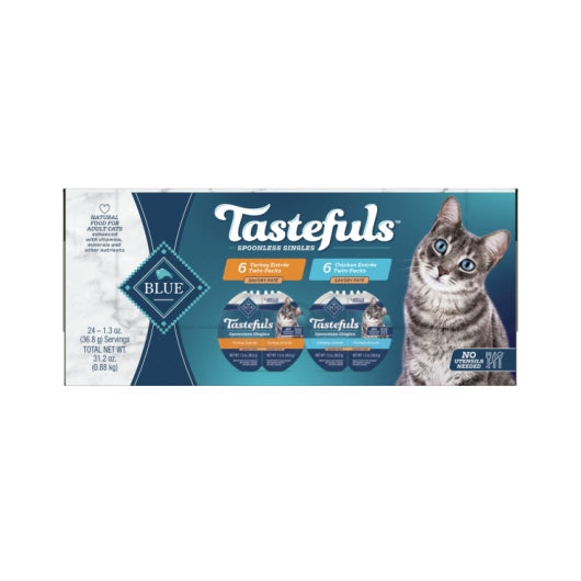 BLUE BUFFALO TASTFLSSNGLS CHICKEN/TKYPATE 1.3OZCAT VP12CT, 1 - 12 CNT