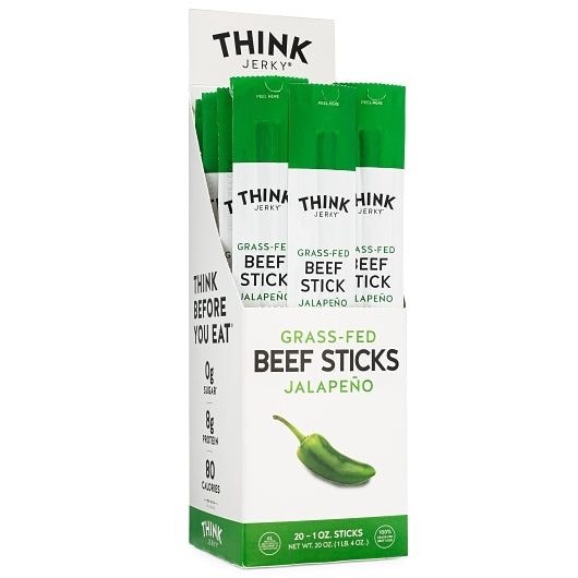 THINK JERKY JALAPENO BEEF STICK, 6 - 20 - 1 OZ