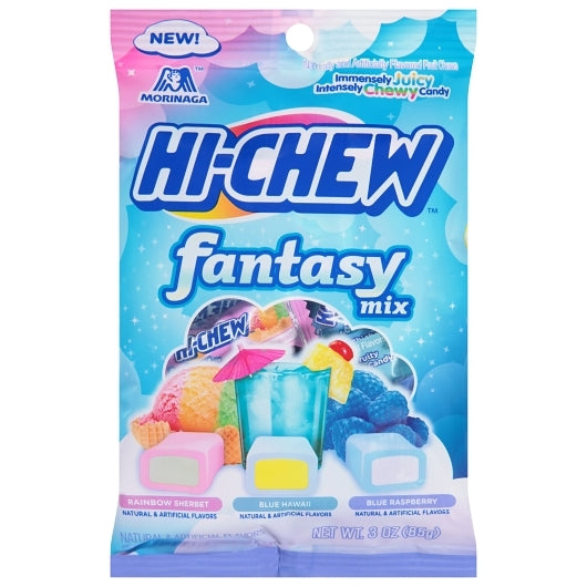 3oz HI-CHEW Fantasy Mix 6CT DRC (Assorted Mix of Rainbow Sherbet, Blue Hawaii, and Blue Raspberry)