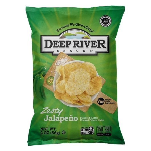 DEEP RIVER SNACKS ZESTY JALAPENO KETTLE POTATO CHIPS, 24 - 2 OZ