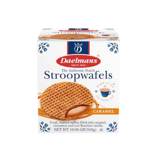 DAELMANS JUMBO CARAMEL STROOPWAFEL CUBE BOX, 8 - 10.94 OZ