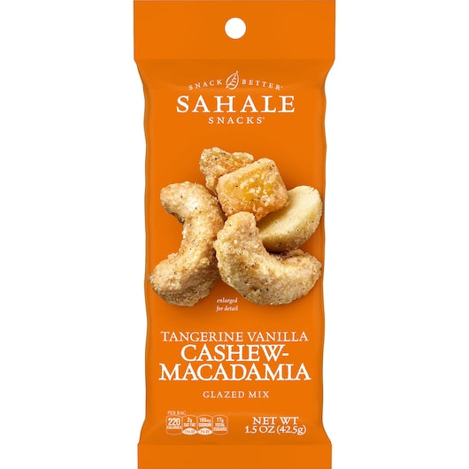 SAHALE CASHEW TANGERINE VANILLA MACADAMIA GLAZED, 18 - 1.5 OZ