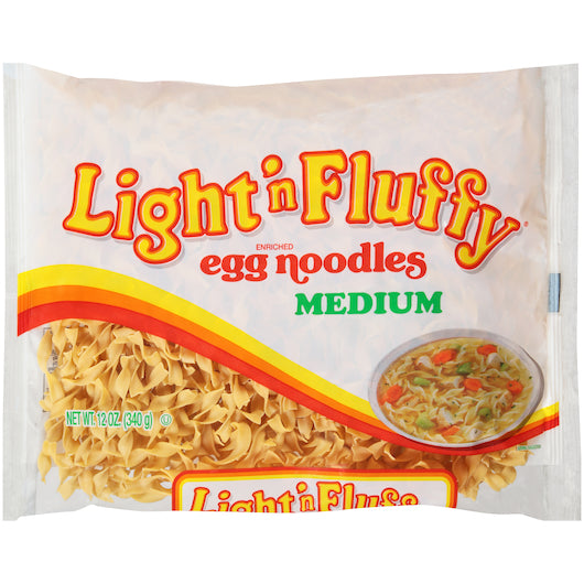 LIGHT N FLUFFY 12 OZ MEDIUM EGG NOODLE PASTA-CASE OF 12
