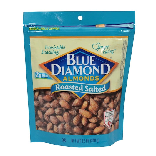 Blue Diamond, Roasted Salted Almonds, 12oz Bag