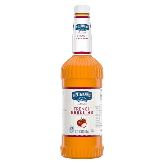 Hellmann's Classics Salad Dressing Salad Bar Bottles French 32 oz, Pack of 6