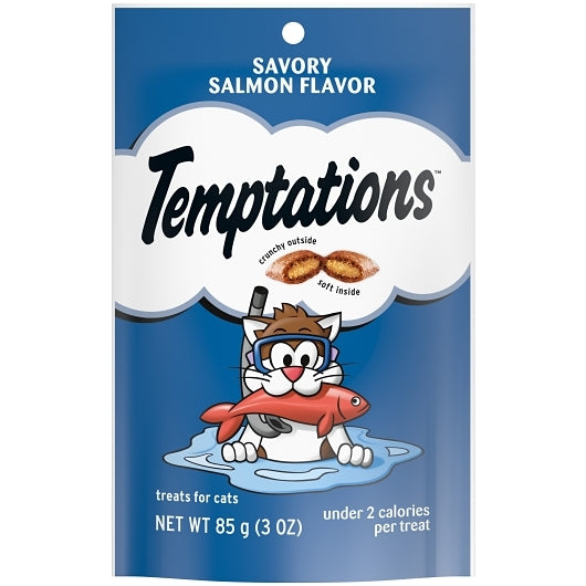 WHISKAS TEMPTATIONS CAT FOOD SAVOURY SALMON DRY BAG, 12 - 3 OZ