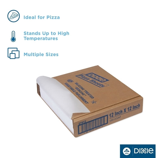 DIXIE(R) PIZZA SHEETS SILICONE PIZZA PAN LINERS BY GP PRO (GEORGIA-PACIFIC), 12 X 12, WHITE, 1,000 S