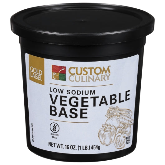 Custom Culinary Gold Label Low Sodium Vegetable Base Gluten Free Vegan 6 x 1 LB