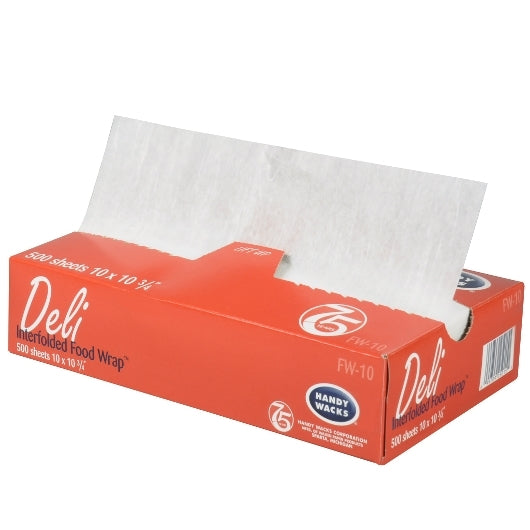 HANDY WACKS 10 INCH X 10.75 INCH INTERFOLDED FOOD AND DELI WRAP, 12 - 500 CNT