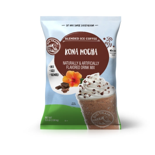 BIG TRAIN KONA MOCHA BLENDED ICE COFFEE POWDERED DRINK MIX, 5 - 3.5 LB