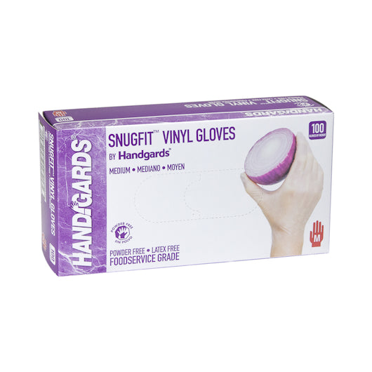 HANDGARDS SNUGFIT POWDER FREE MEDIUM VINYL GLOVE, 4 - 100 - 100 EA