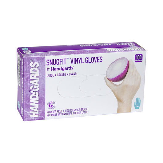 HANDGARDS SNUGFIT POWDER FREE LARGE VINYL GLOVE, 4 - 100 - 100 EA
