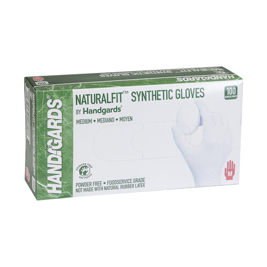 HANDGARDS NATURALFIT POWDER FREE MEDIUM SYNTHETIC GLOVE, 4 - 100 - 100 EA