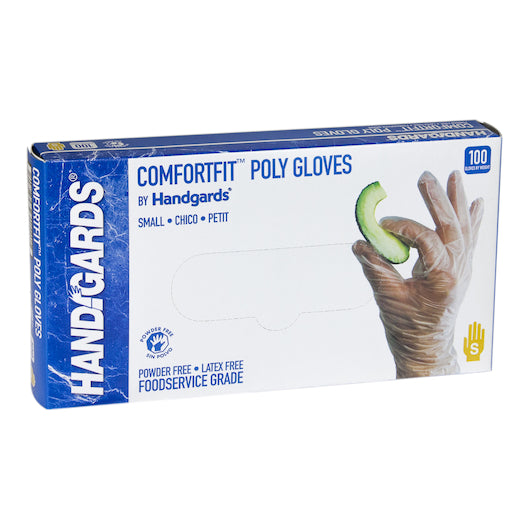 VALUGARDS COMFORTFIT POWDER FREE LATEX FREE SMALL POLY GLOVE, 10 - 100 - 100 EA