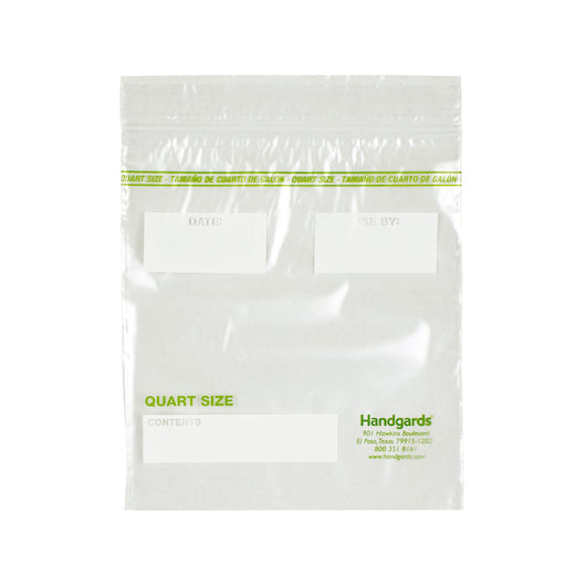 ZIPGARDS LOW DENSITY RECLOSEABLE 7 INCH X 8 INCH QUART STORAGE BAG, 1 - 500 - 500 EA