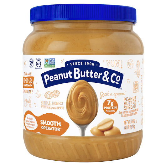 Smooth Operator Peanut Butter 6x64oz, All Natural Smooth Peanut Butter. Vegan, Non-GMO, Kosher
