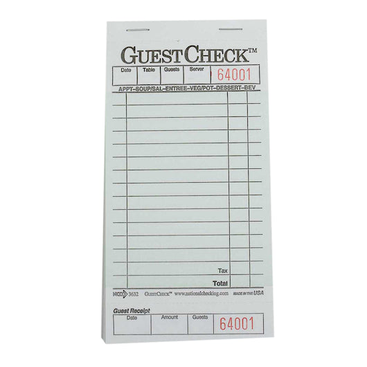 NCCO NATIONAL CHECKING GUEST CHECK BOARD, 1 -2500 EA