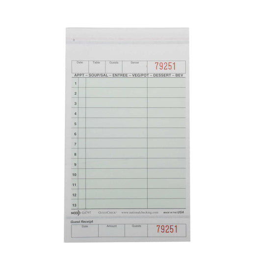 NCCO NATIONAL CHECKING 4.25 INCH X 7.25 INCH 2 PART GREEN TINT CARBONLESS LOOSE, 1 - 2000 EA