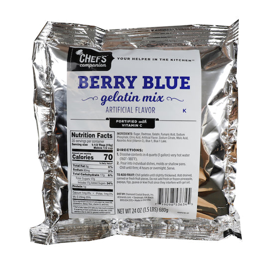 CHEFS COMPANION BLUE BERRY GELATIN, 12 - 24 OZ