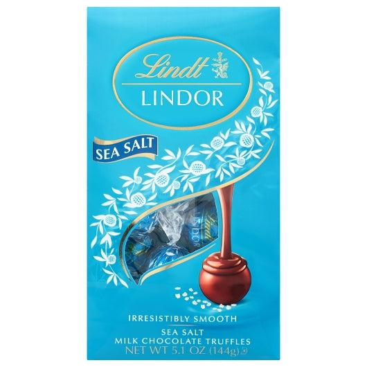 LINDT & SPRUNGLI LINDOR SEA SALT BAG, 6 - 5.1OZ
