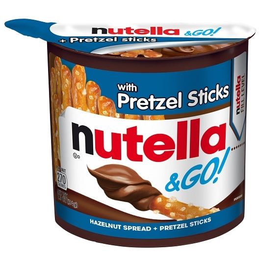 NUTELLA & GO! Snack Packs, Chocolate HazelnutSpread with Pretzel Sticks 1.9 Ounce, Pack o f 24
