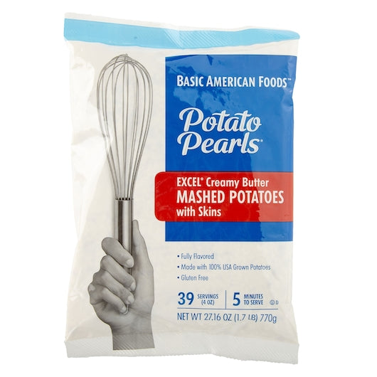 Potato Pearls(R) EXCEL(R) Creamy Butter Mashed Potatoes with skins, 468 servings (4 OZ) per case, 12